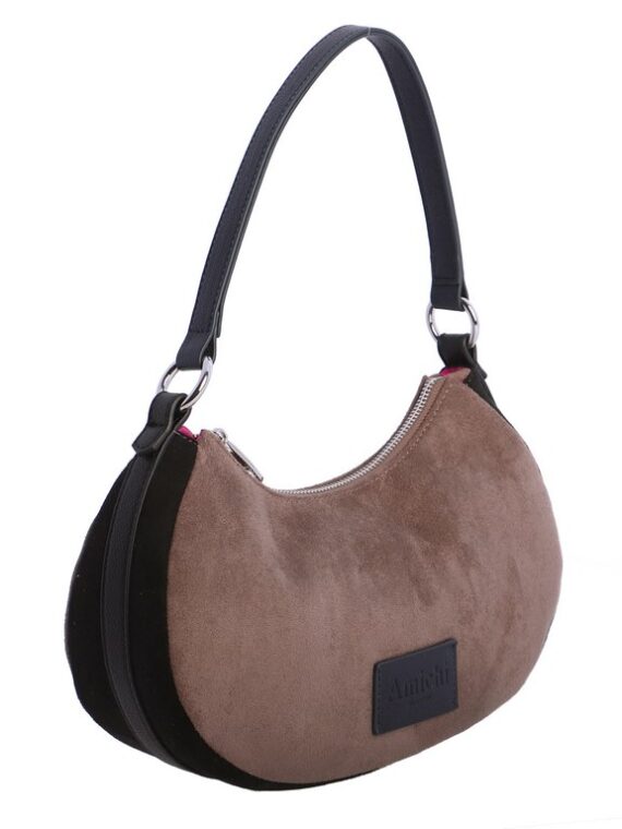 Bolso hombro Amichi taupet  y negro