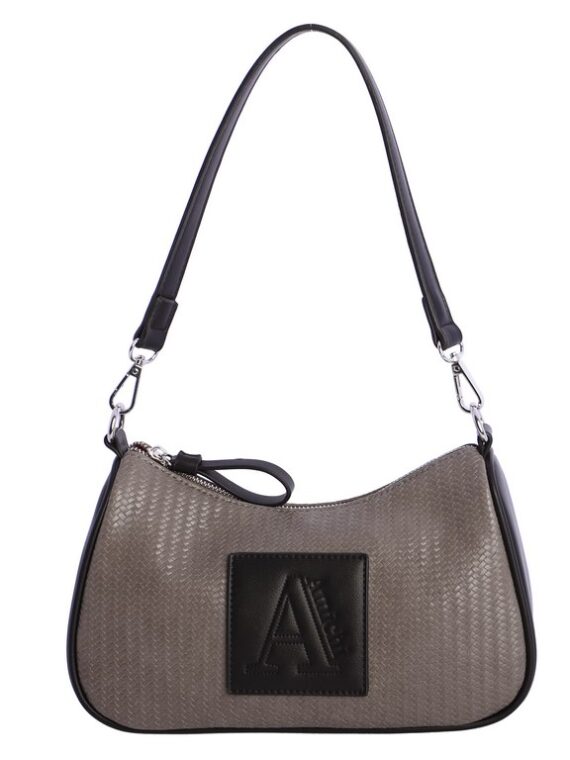 Bolso trenzado gris Amichi de hombro/cruzar