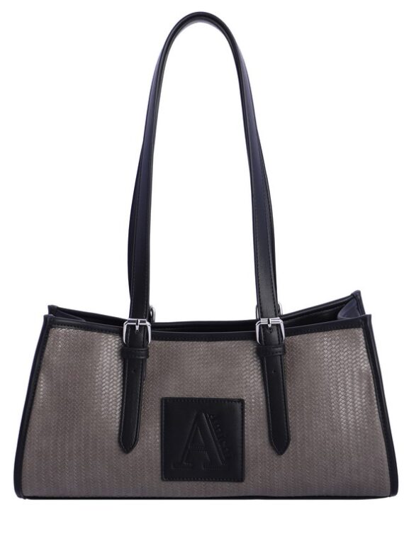 Bolso Amichi trenzado hombro gris