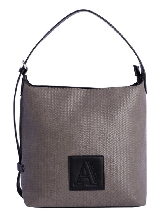 Bolso trenzado Amichi gris hombro/mano